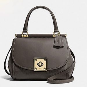 Coach Drifter Top Handle Leather Suede Chestnut Gray 38388 Shoulder Bag